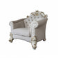 43" Two Tone Ivory Fabric And Antique Pearl Striped Arm Chair By Homeroots | Armchairs | Modishstore