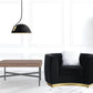48" Black Velvet Chair And A Half By Homeroots | Armchairs | Modishstore - 3