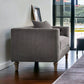 41" Gray And Brown Velvet Tufted Arm Chair By Homeroots