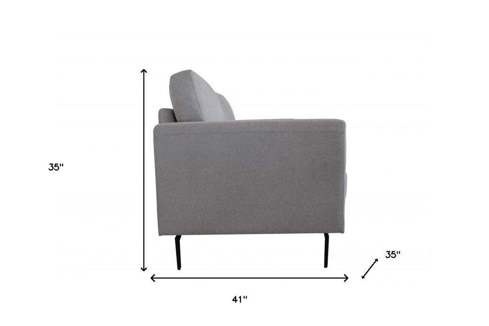 41" Light Gray And Black Linen Arm Chair By Homeroots | Armchairs | Modishstore - 6
