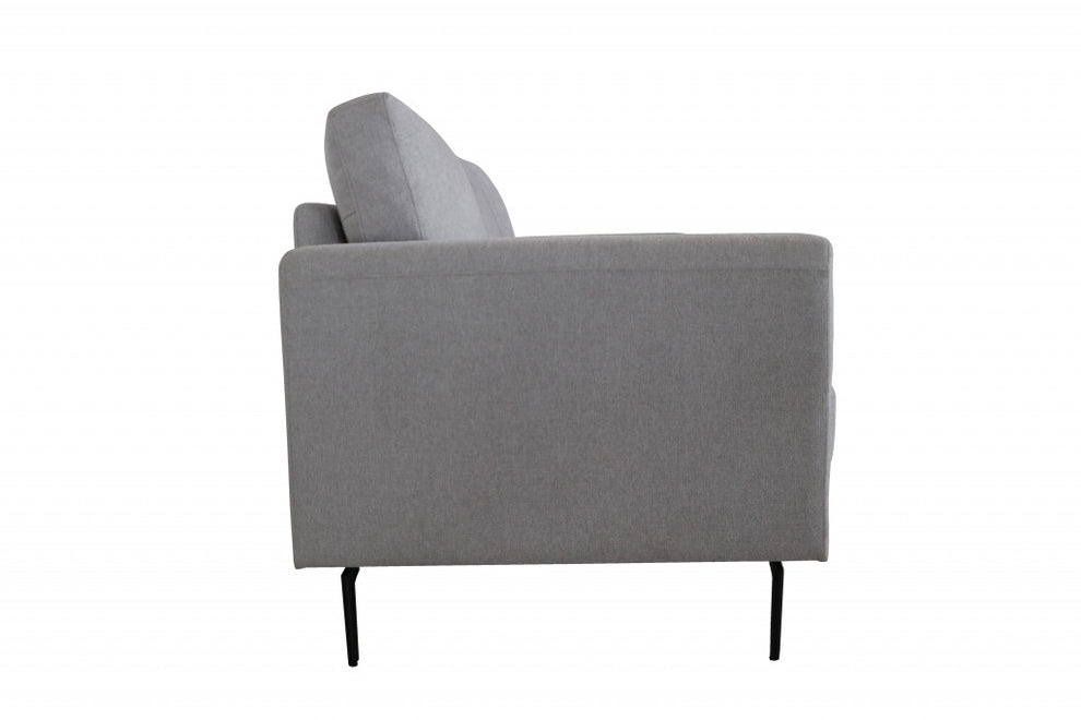 41" Light Gray And Black Linen Arm Chair By Homeroots | Armchairs | Modishstore - 2