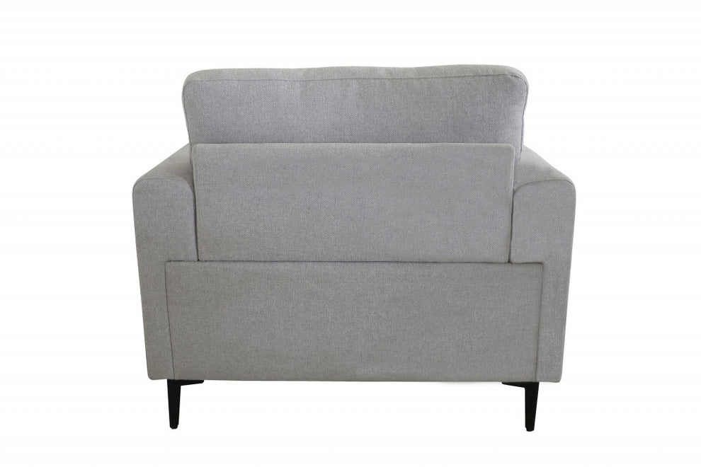41" Light Gray And Black Linen Arm Chair By Homeroots | Armchairs | Modishstore - 3