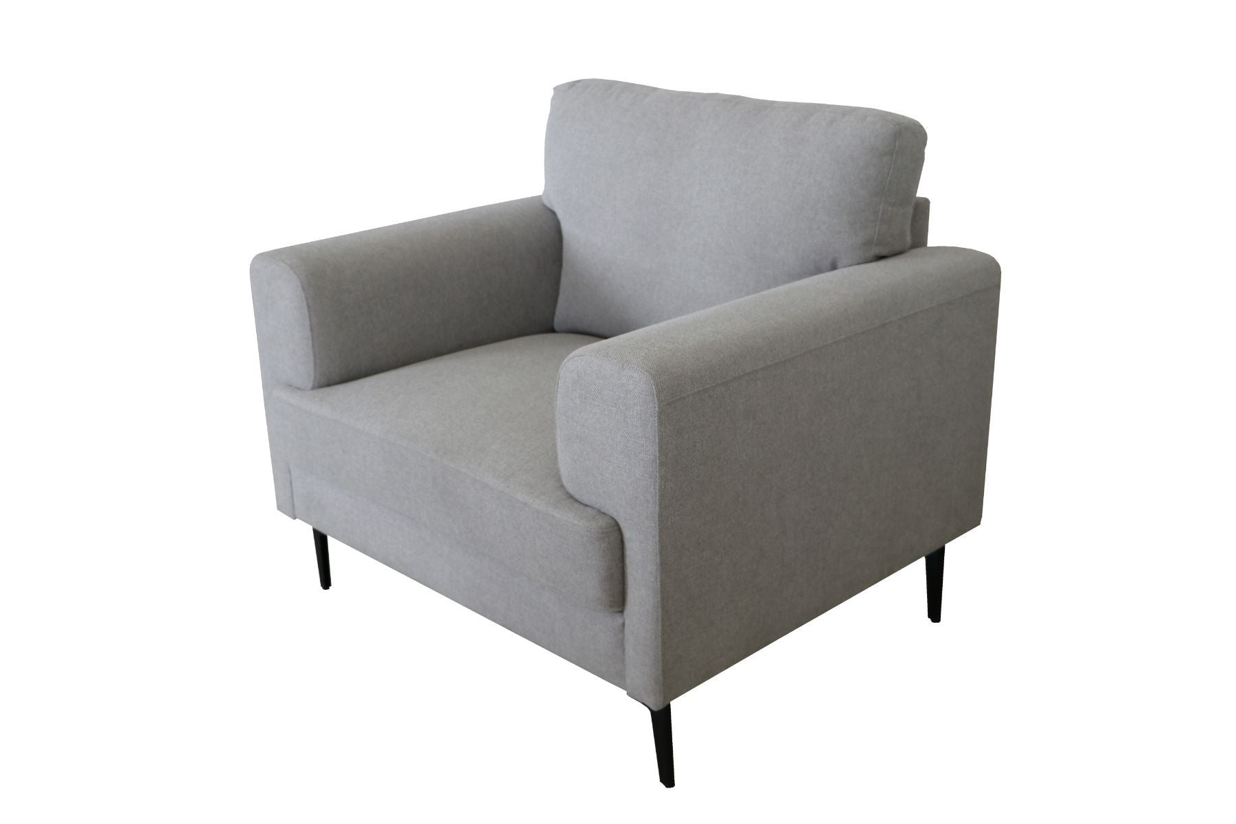 41" Light Gray And Black Linen Arm Chair By Homeroots | Armchairs | Modishstore