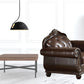 47" Espresso And Black Top Grain Leather Tufted Arm Chair By Homeroots
