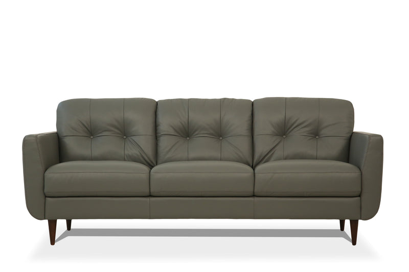 83" Green Leather And Black Sofa By Homeroots | Sofas | Modishstore