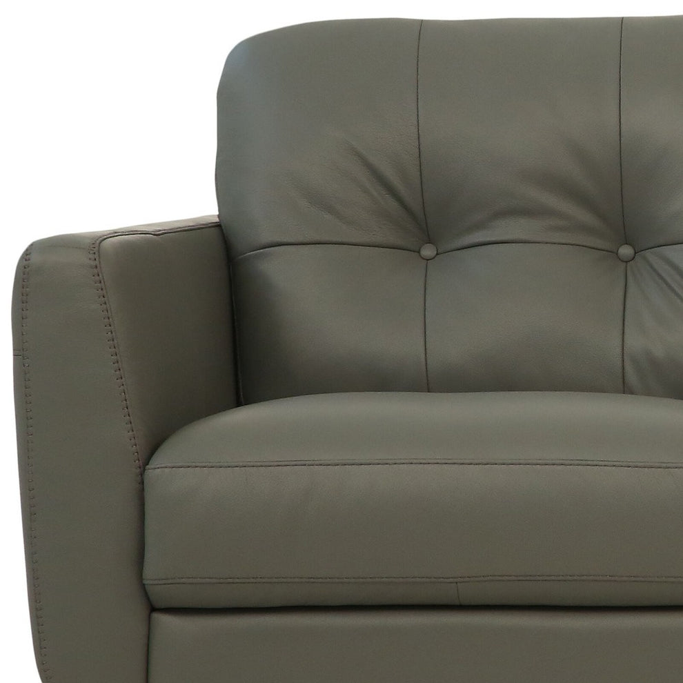 83" Green Leather And Black Sofa By Homeroots | Sofas | Modishstore - 4