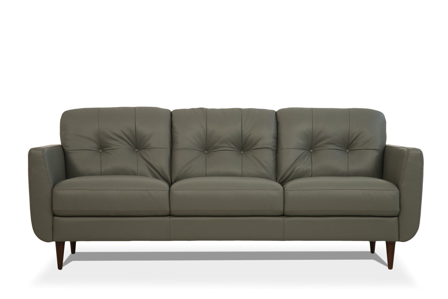 83" Green Leather And Black Sofa By Homeroots