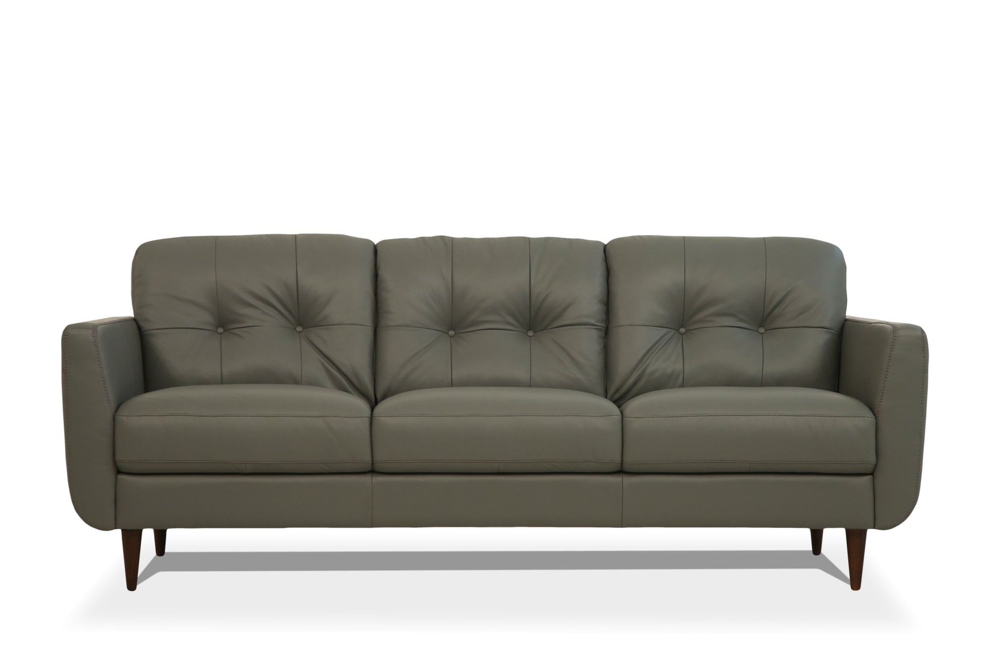 83" Green Leather And Black Sofa By Homeroots | Sofas | Modishstore - 2