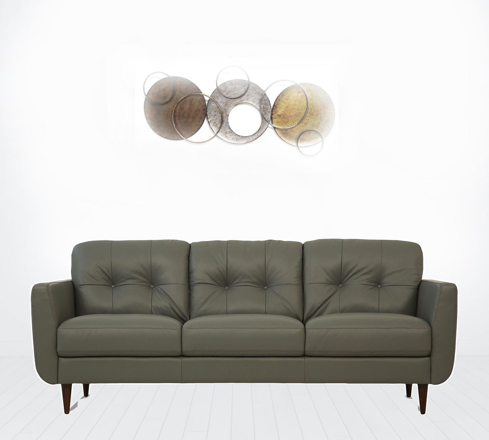 83" Green Leather And Black Sofa By Homeroots | Sofas | Modishstore - 3