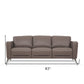 83" Taupe Leather And Black Sofa By Homeroots