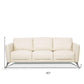 83" Cream Leather And Black Sofa By Homeroots