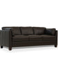 81" Chocolate Leather And Black Sofa By Homeroots | Sofas | Modishstore