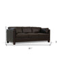 81" Chocolate Leather And Black Sofa By Homeroots | Sofas | Modishstore - 5