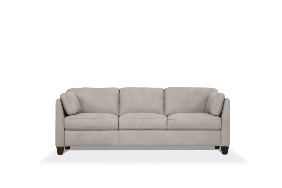81" Dusty White Leather And Black Sofa By Homeroots | Sofas | Modishstore - 2
