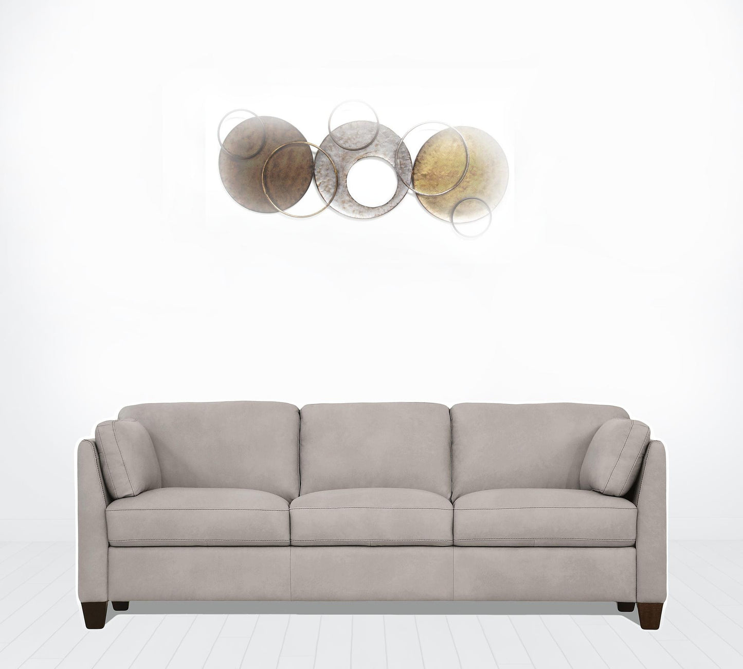 81" Dusty White Leather And Black Sofa By Homeroots | Sofas | Modishstore - 3