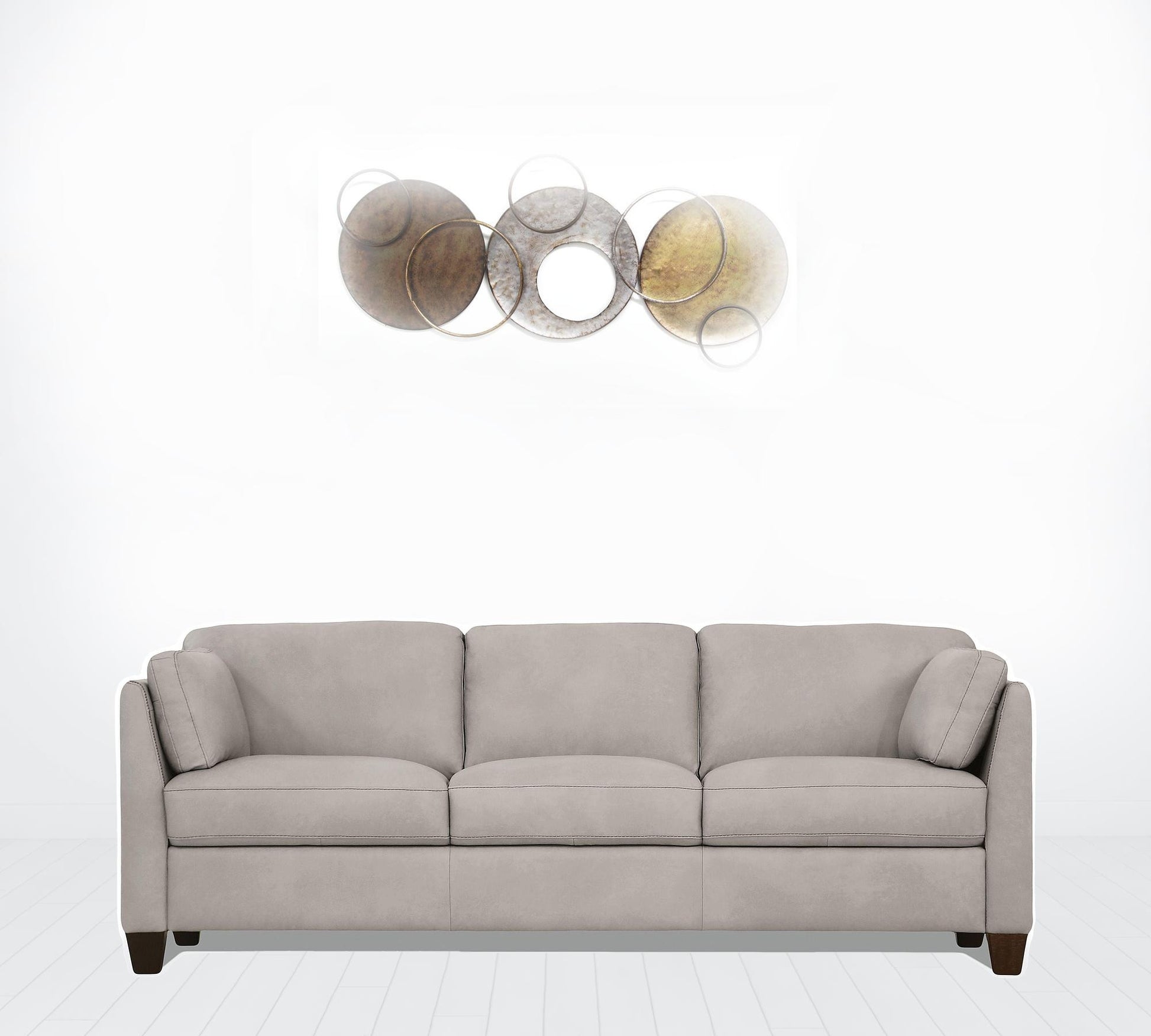 81" Dusty White Leather And Black Sofa By Homeroots | Sofas | Modishstore - 3