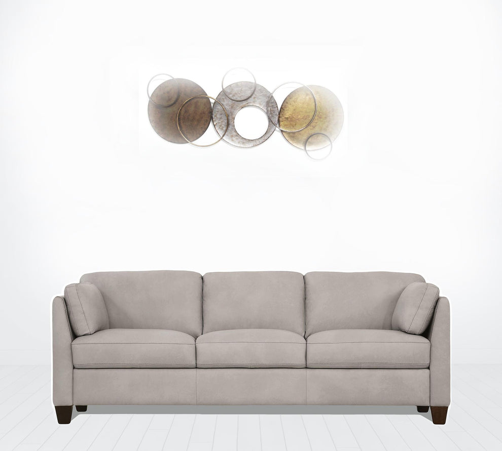 81" Dusty White Leather And Black Sofa By Homeroots | Sofas | Modishstore - 3
