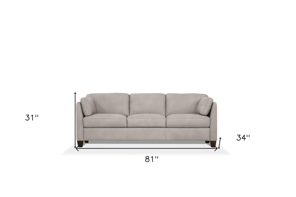 81" Dusty White Leather And Black Sofa By Homeroots | Sofas | Modishstore - 6