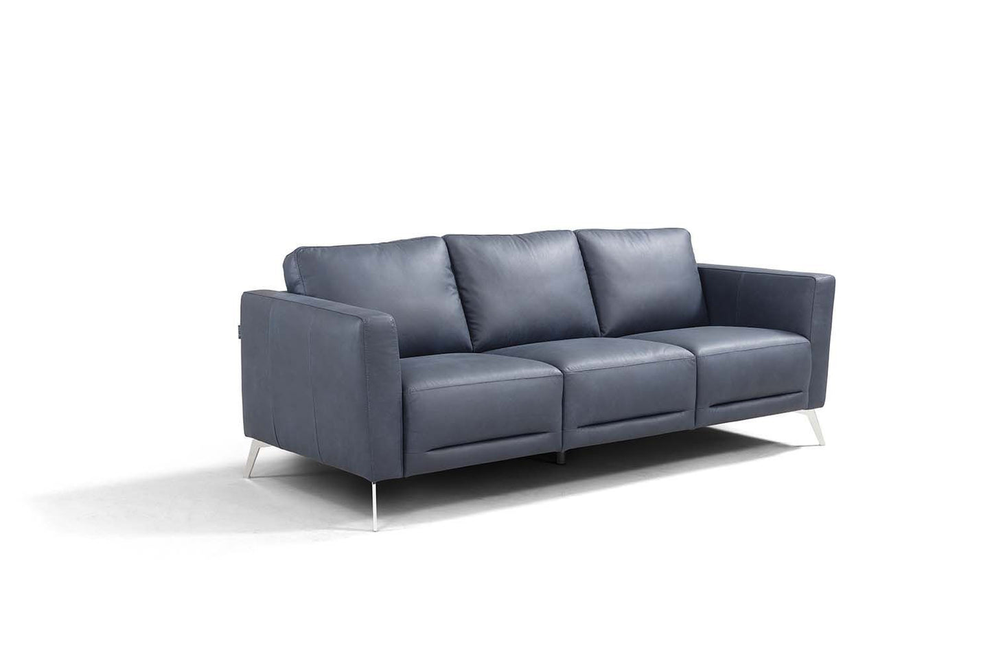 85" Blue Leather And Black Sofa By Homeroots | Sofas | Modishstore