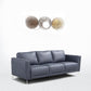 85" Blue Leather And Black Sofa By Homeroots
