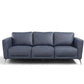 85" Blue Leather And Black Sofa By Homeroots