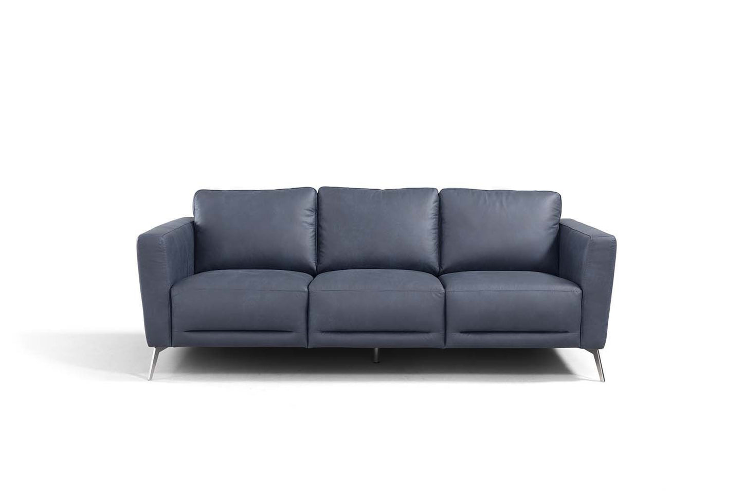 85" Blue Leather And Black Sofa By Homeroots | Sofas | Modishstore - 2