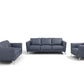 85" Blue Leather And Black Sofa By Homeroots | Sofas | Modishstore - 6