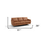 81" Camel Leather And Black Sofa By Homeroots | Sofas | Modishstore - 5