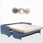 81" Blue Leather And Black Sleeper Sofa By Homeroots