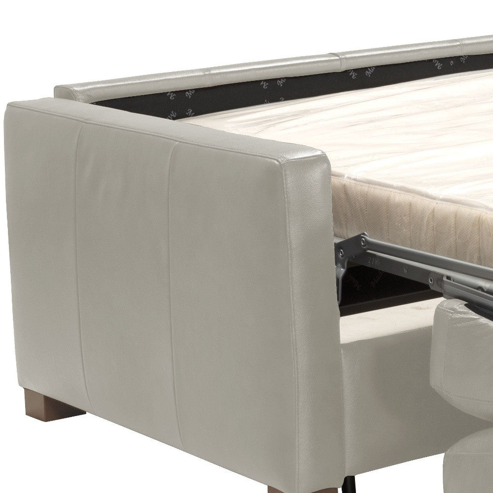 81" Gray Leather And Black Sleeper Sofa By Homeroots | Sofas | Modishstore - 4