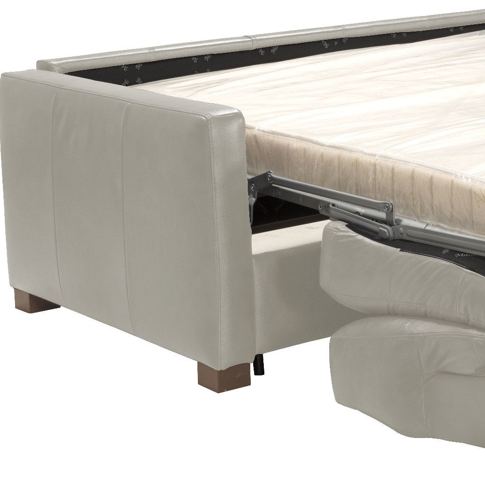 81" Gray Leather And Black Sleeper Sofa By Homeroots | Sofas | Modishstore - 5