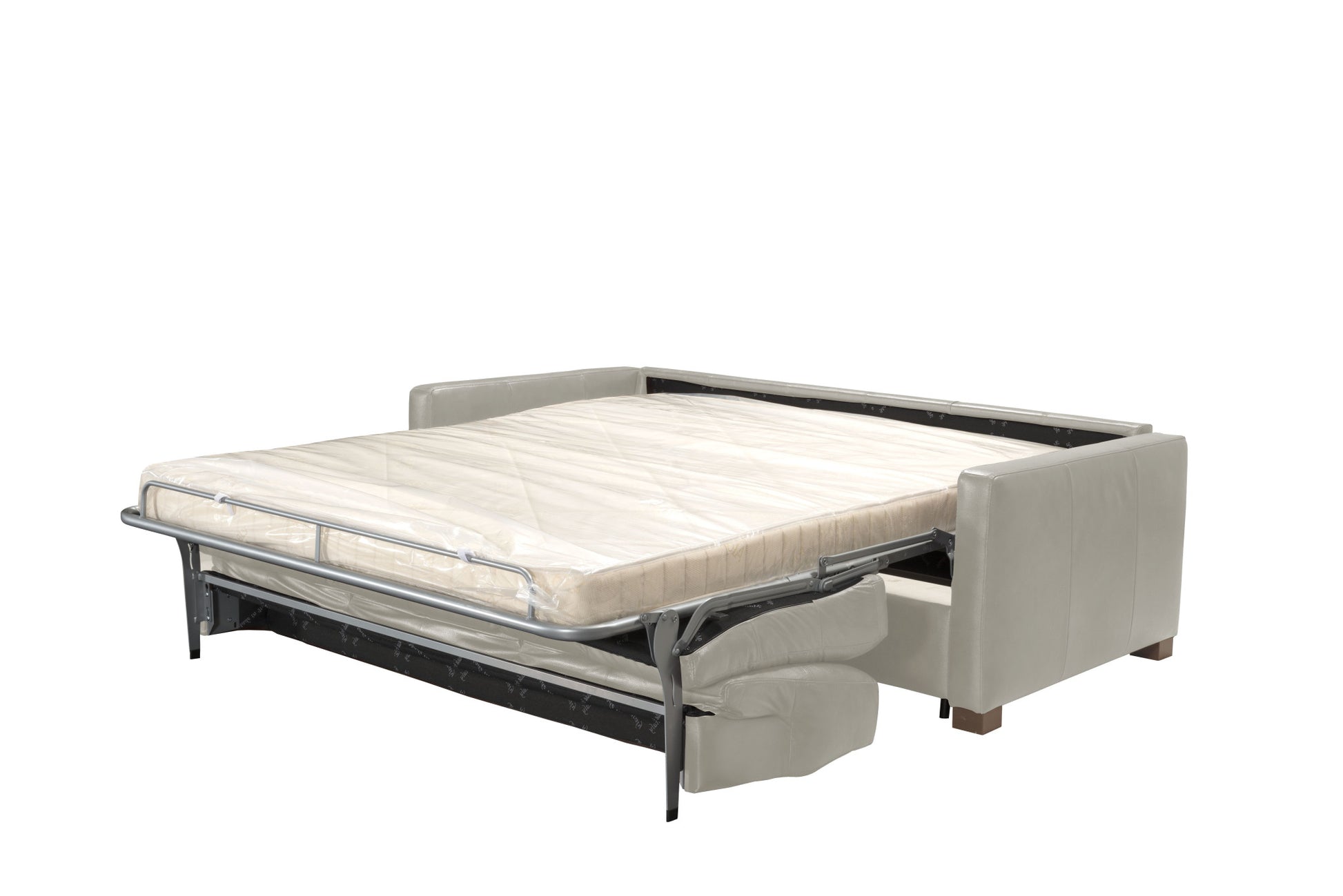 81" Gray Leather And Black Sleeper Sofa By Homeroots | Sofas | Modishstore - 2