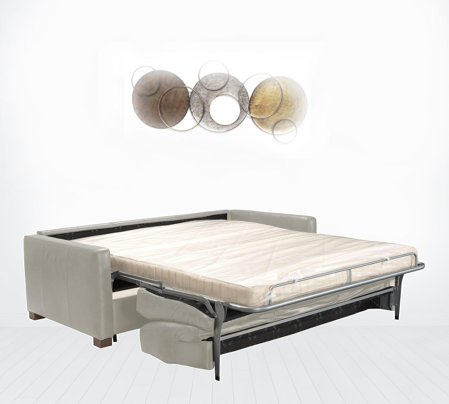 81" Gray Leather And Black Sleeper Sofa By Homeroots | Sofas | Modishstore - 3