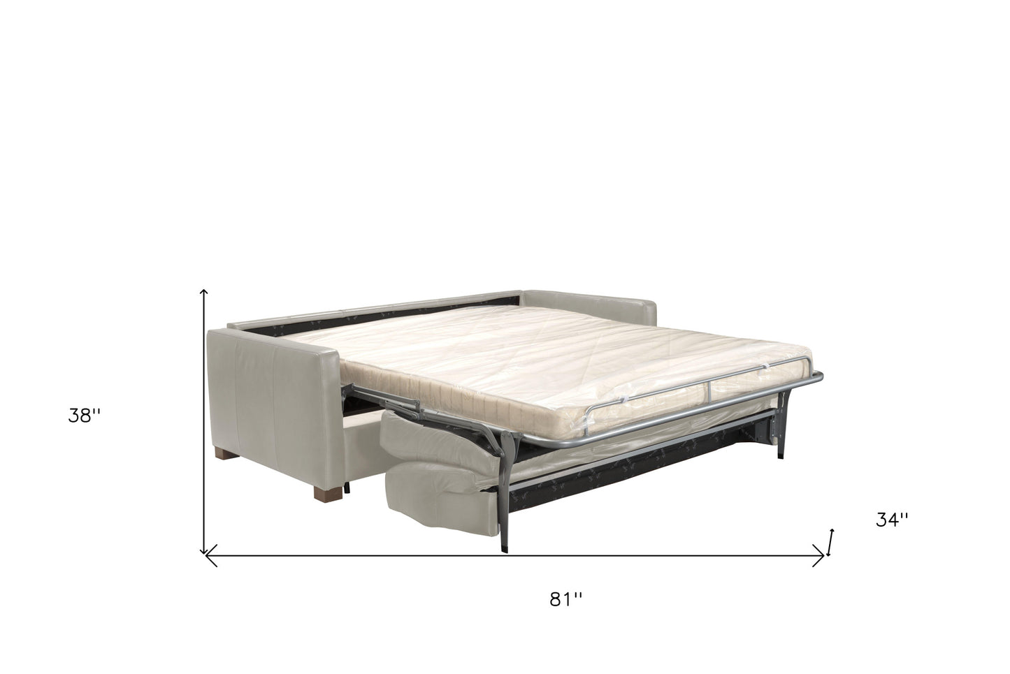 81" Gray Leather And Black Sleeper Sofa By Homeroots | Sofas | Modishstore - 6