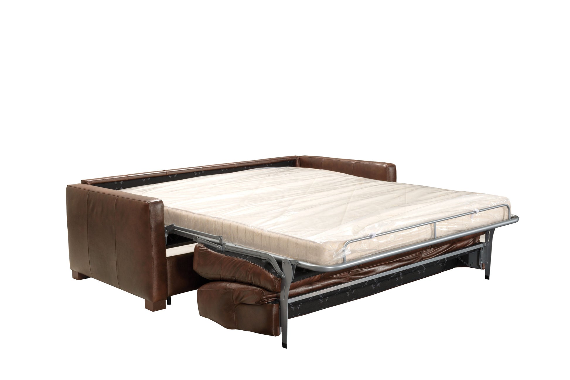 81" Brown Leather And Black Sleeper Sofa By Homeroots | Sofas | Modishstore