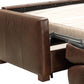 81" Brown Leather And Black Sleeper Sofa By Homeroots
