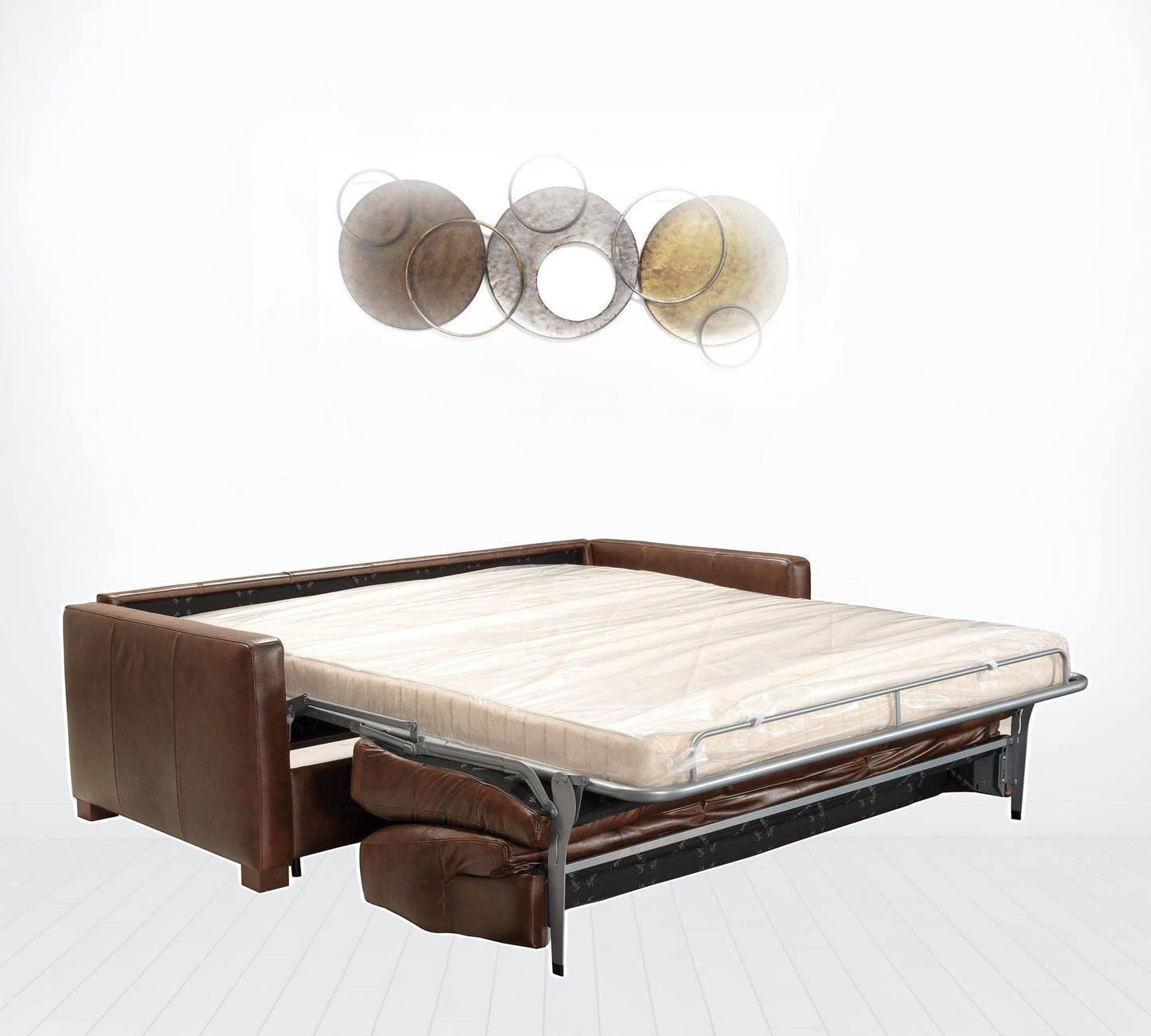 81" Brown Leather And Black Sleeper Sofa By Homeroots | Sofas | Modishstore - 3