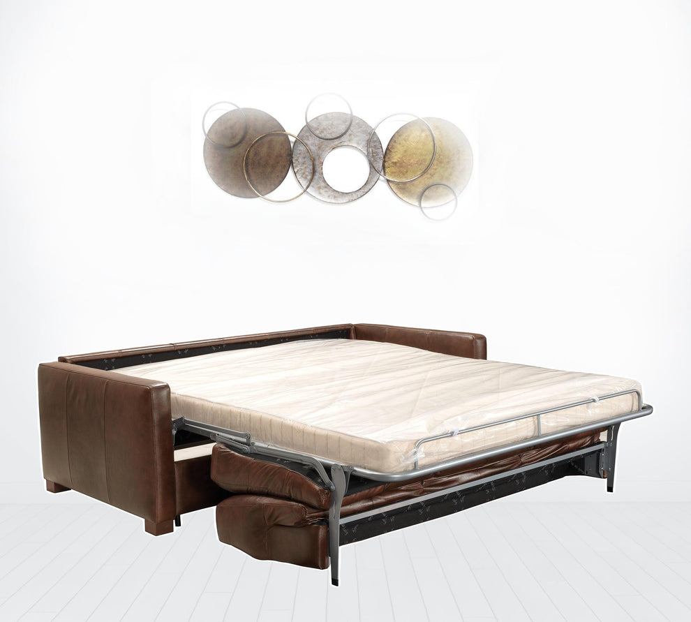 81" Brown Leather And Black Sleeper Sofa By Homeroots | Sofas | Modishstore - 3