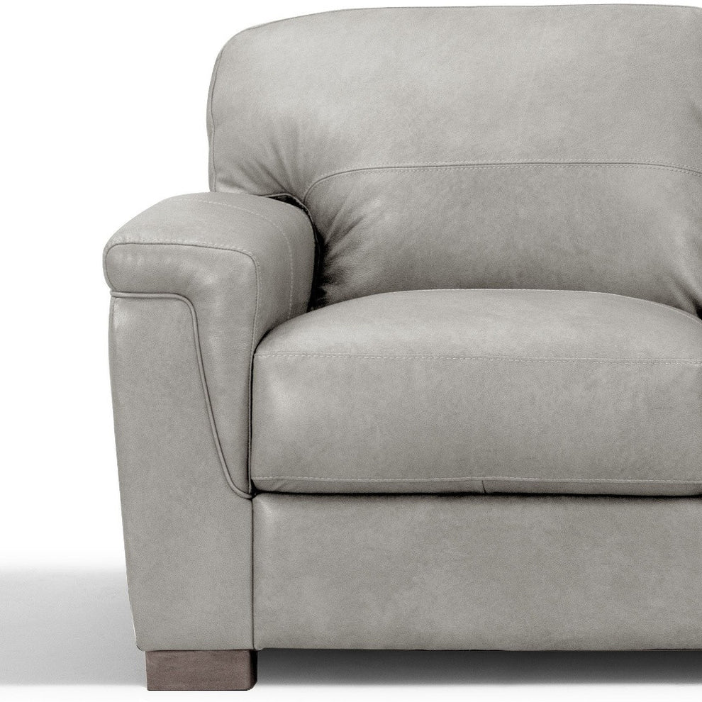 91" Gray Leather And Black Sofa By Homeroots | Sofas | Modishstore - 4