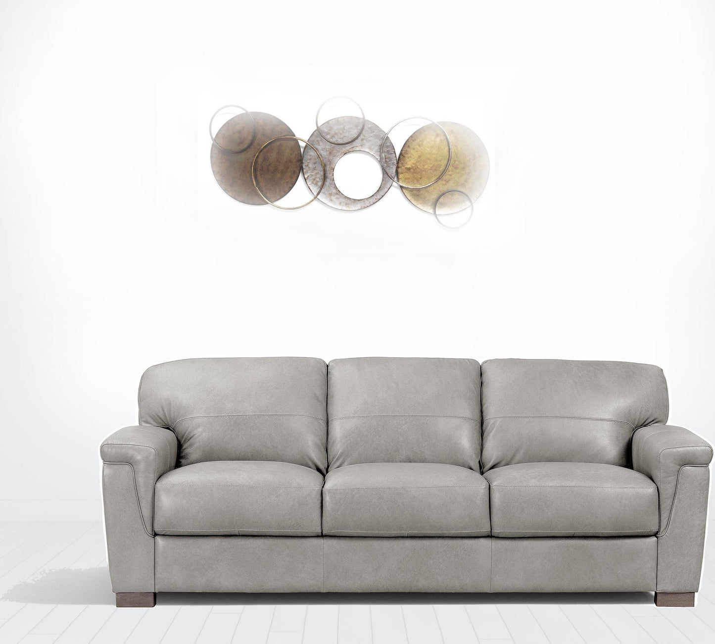 91" Gray Leather And Black Sofa By Homeroots | Sofas | Modishstore - 3