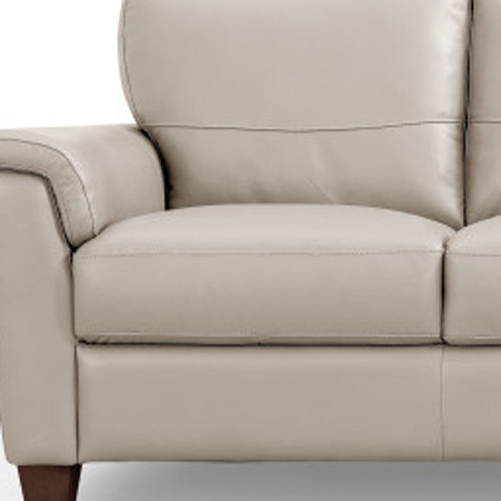 85" Beige Leather And Black Sofa By Homeroots | Sofas | Modishstore - 3