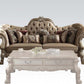 96" Bone Polyurethane, Velvet And Gold Sofa With Seven Toss Pillows By Homeroots
