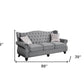 86" Gray And Black Sofa With Two Toss Pillows By Homeroots