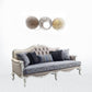 88" Fabric Linen And White Sofa With Five Toss Pillows By Homeroots