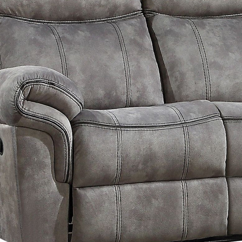 87" Gray Velvet And Black Usb Sofa By Homeroots | Sofas | Modishstore - 3