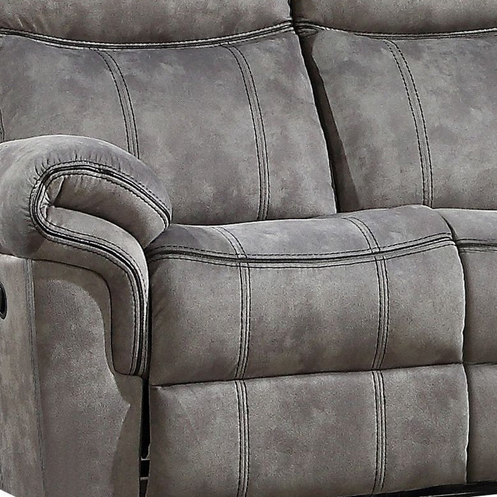 87" Gray Velvet And Black Usb Sofa By Homeroots | Sofas | Modishstore - 3