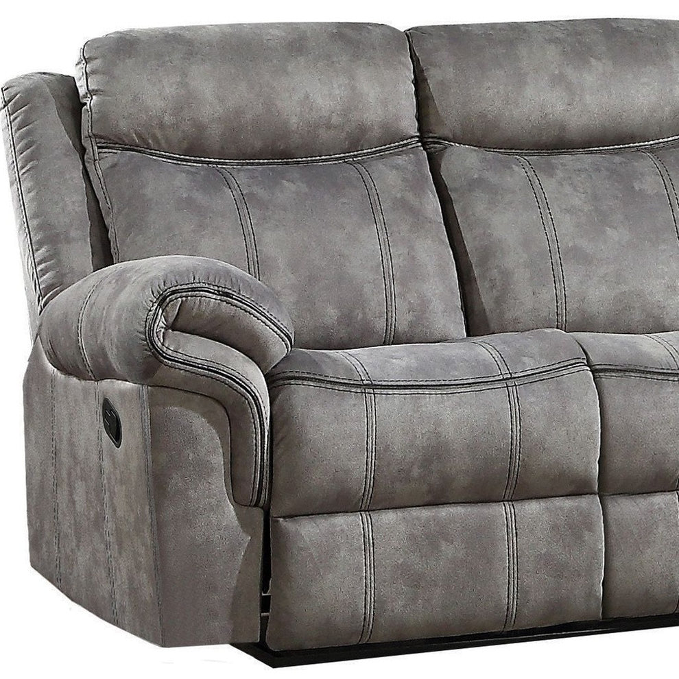 87" Gray Velvet And Black Usb Sofa By Homeroots | Sofas | Modishstore - 4