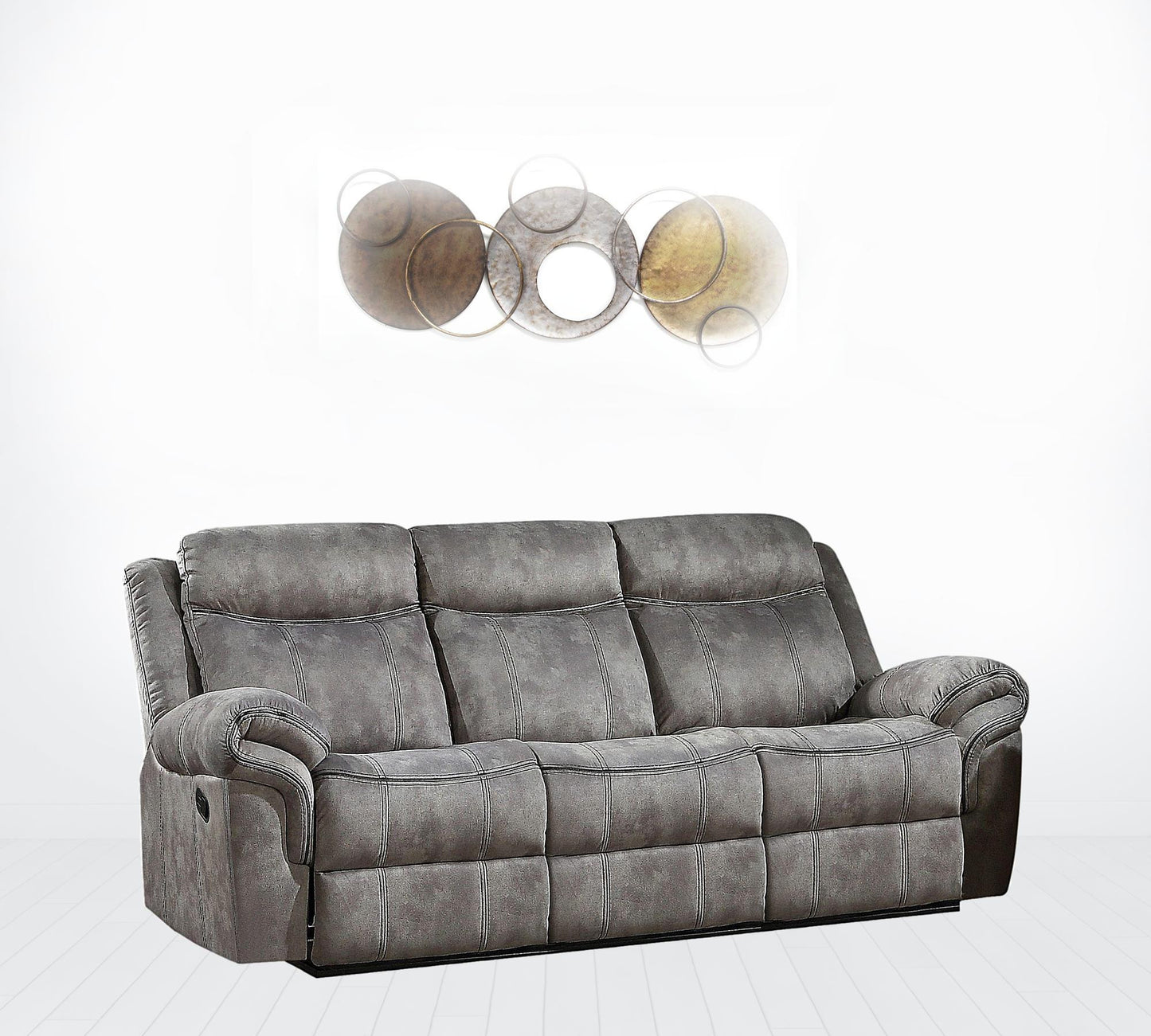 87" Gray Velvet And Black Usb Sofa By Homeroots | Sofas | Modishstore - 2