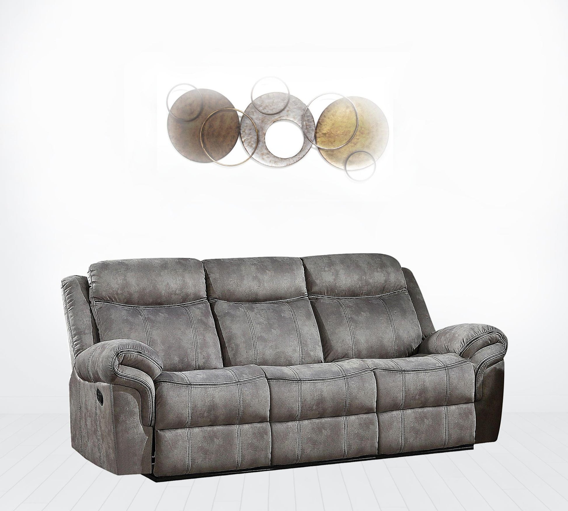 87" Gray Velvet And Black Usb Sofa By Homeroots | Sofas | Modishstore - 2