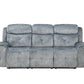 83" Gray Velvet And Black Sofa By Homeroots
